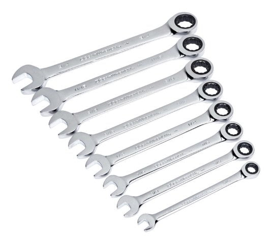 Gearwrench 44001 SAE Ratcheting Flex Head Combination Wrench 8 Piece