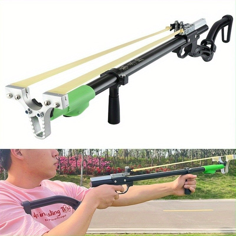 Sports Shooting Long Pole Foldable Slingshot, Outdoor Hunting Slingshot, Powerful  Slingshot Set