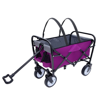 Minimeetall Strap Collapsible Foldable Wagon Cart With Strapping System, Beach Wagon , Utility Cart , Utility Wagon Grocery Cart For Camping Shopping Sports Gardeing Fishing Supports 225lbs