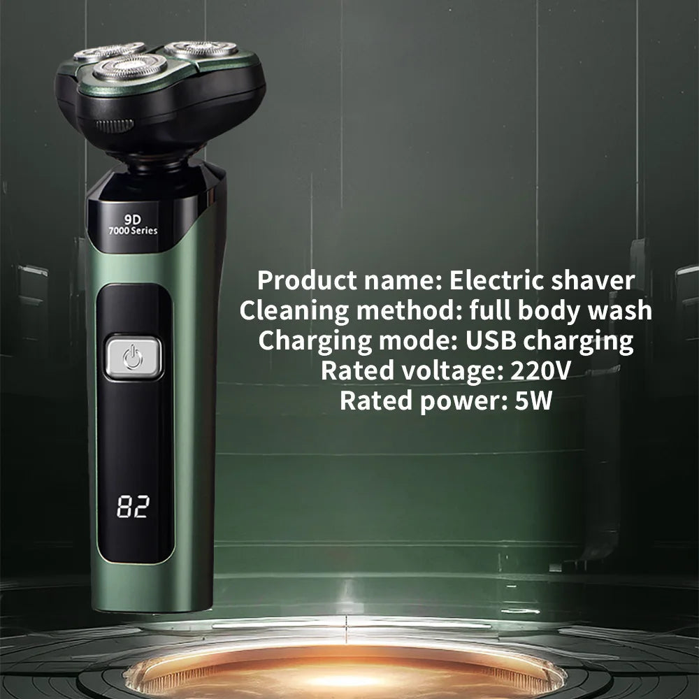 Electric Shavers for Men Portable Power Display 3D Floating Blade Full