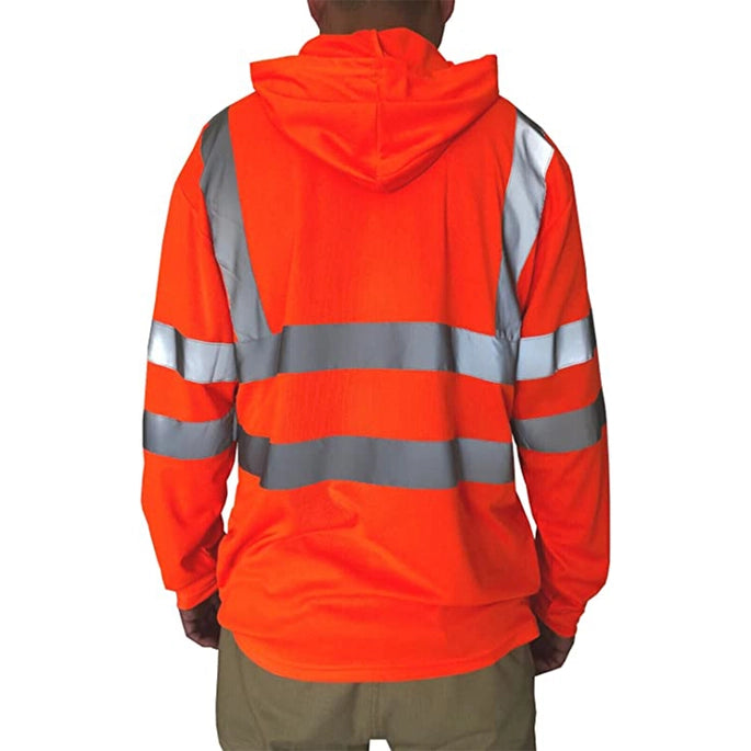 Long-Sleeve Safety Construction Work Reflective Hoodie