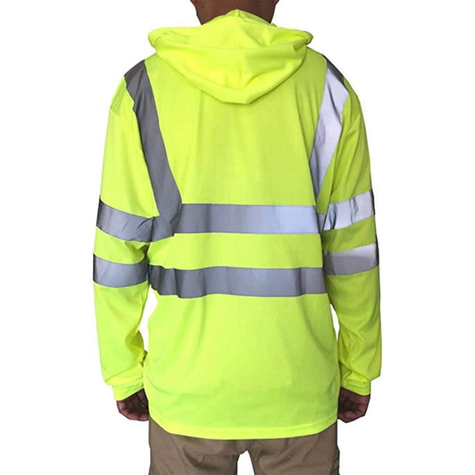 Long-Sleeve Safety Construction Work Reflective Hoodie
