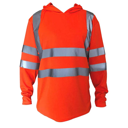 Long-Sleeve Safety Construction Work Reflective Hoodie